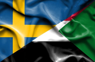 sudan ve İsveç bayrağı sallayarak