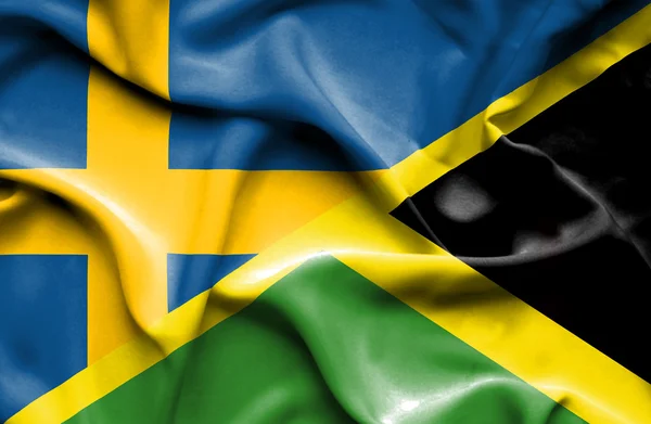 Drapeau de la Jamaïque et de la Suède — Photo