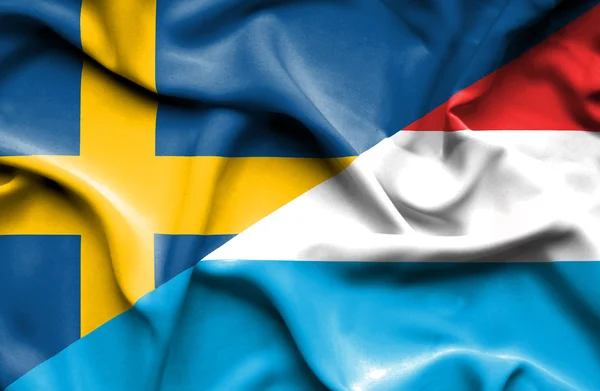 Флаг Люксембурга и Швеции — стоковое фото