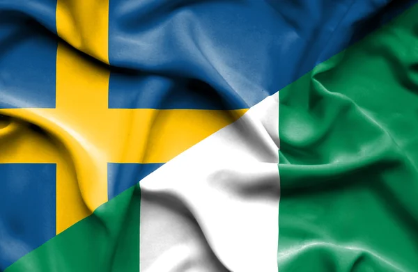 Флаг Нигерии и Швеции — стоковое фото