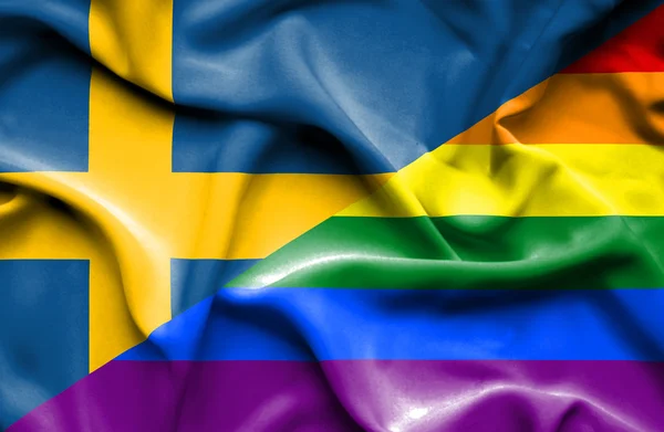 Wapperende vlag van trots en Zweden — Stockfoto
