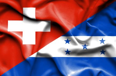 honduras ve İsviçre bayrağı sallayarak