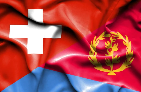 Bandeira de Eritreia e Suíça — Fotografia de Stock
