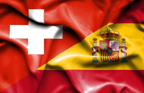 Флаг Испании и Швейцарии — стоковое фото