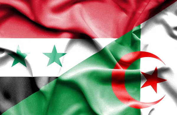 Algeriet och Syrien viftande flagga — Stockfoto