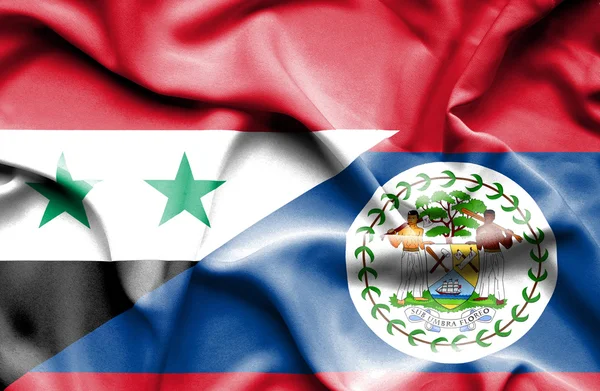 Bandera ondeante de Belice y Siria —  Fotos de Stock