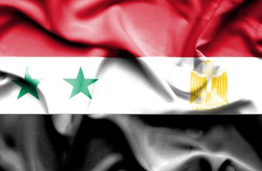 Mısır ve Suriye bayrağı sallayarak