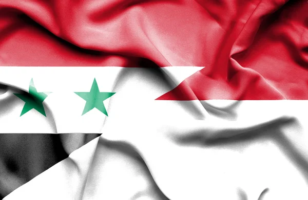 Drapeau de l'Indonésie et de la Syrie — Photo