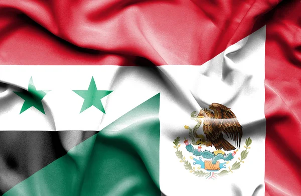 Drapeau du Mexique et de la Syrie — Photo