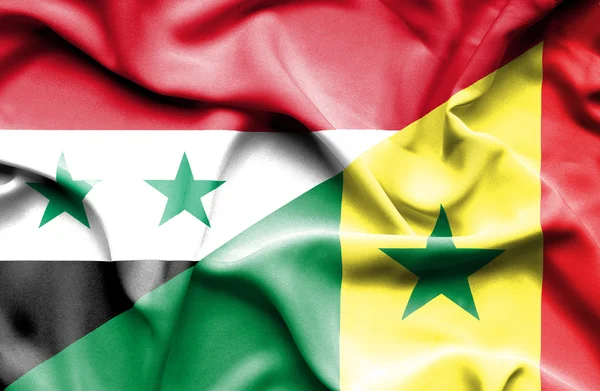 Senegal och Syrien viftande flagga — Stockfoto