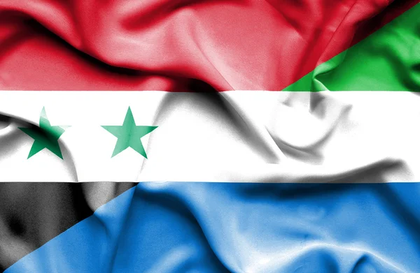 Sierra leone och Syrien viftande flagga — Stockfoto