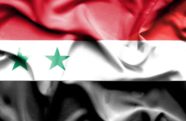 Wapperende vlag van Jemen en Syrië — Stockfoto