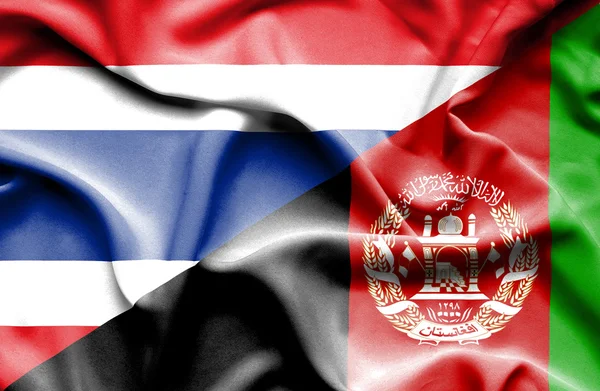 Afghanistan och thailand viftande flagga — Stockfoto