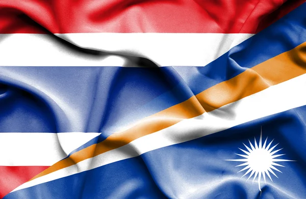 Bandeira das Ilhas Marshall e Tailândia — Fotografia de Stock