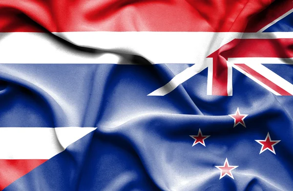 Флаг Новой Зеландии и Таиланда — стоковое фото