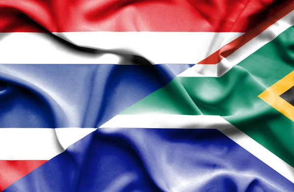 Флаг ЮАР и Таиланда — стоковое фото