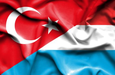 Lüksemburg ve Türk bayrağı sallayarak