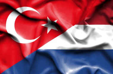 Hollanda ve Türk bayrağı sallayarak