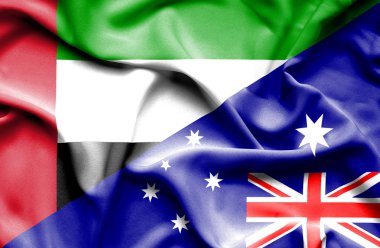 Avustralya ve Birleşik Arap Emirlikleri bayrağı sallayarak