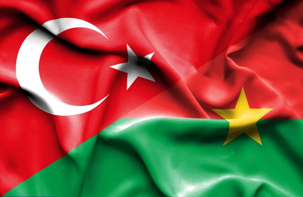 Drapeau du Burkina Faso et de la Turquie — Photo