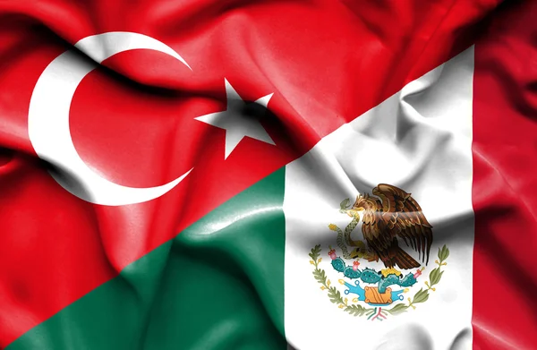 Drapeau du Mexique et de la Turquie — Photo