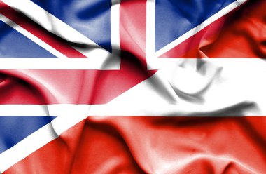 Avusturya ve Büyük Britanya bayrağı sallayarak