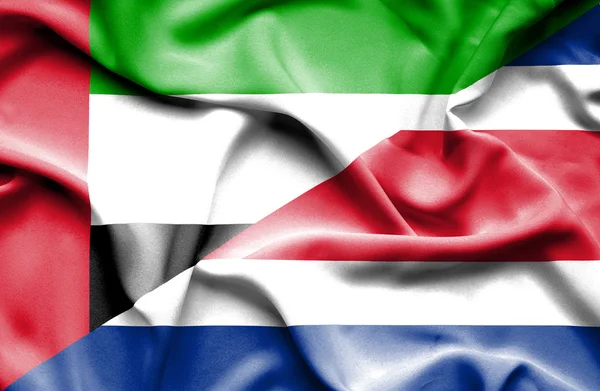 Флаг Коста-Рики и Объединенных Арабских Эмиратов — стоковое фото
