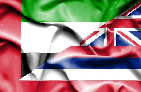 Флаг Гавайев и Объединенных Арабских Эмиратов — стоковое фото