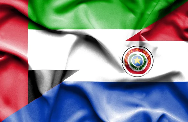 파라과이 사우디 아라비아의 깃발을 흔들며 — 스톡 사진