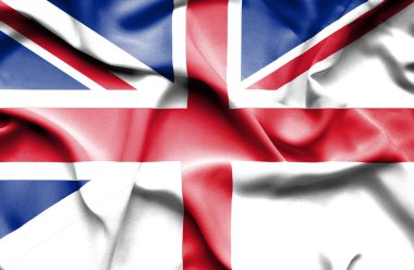 İngiltere ve Büyük Britanya bayrağı sallayarak