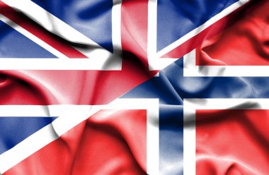 Norveç ve Büyük Britanya bayrağı sallayarak