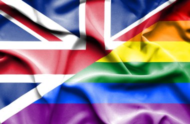 Waving flag of Pride and Great Britain
