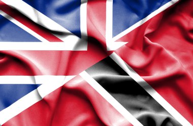 trinidad ve tobago ve Büyük Britanya bayrağı sallayarak