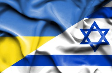 Waving flag of Israel and Ukraine