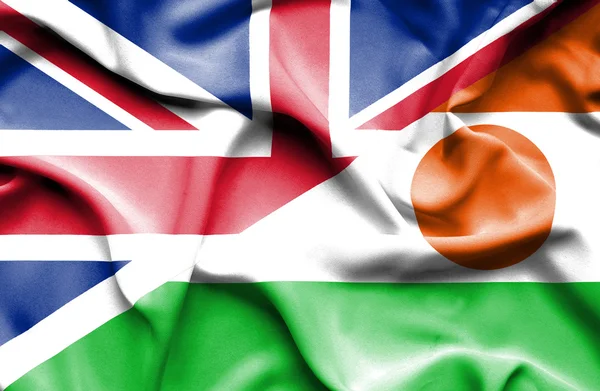 Bandeira acenando de Níger e Grã-Bretanha — Fotografia de Stock