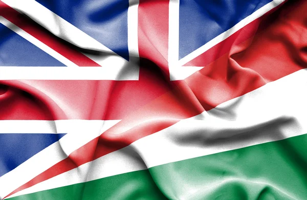 Bandeira das Seychelles e Grã-Bretanha — Fotografia de Stock