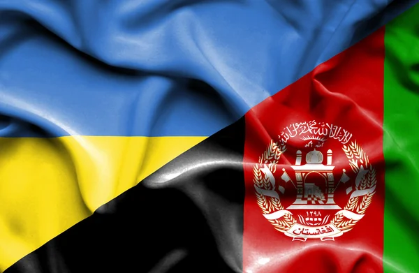 Machać flaga Afganistanu i Ukraina — Zdjęcie stockowe