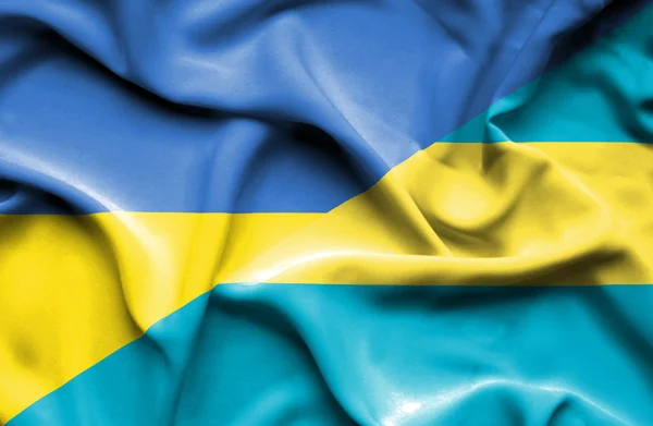 Drapeau des Bahamas et de l'Ukraine — Photo