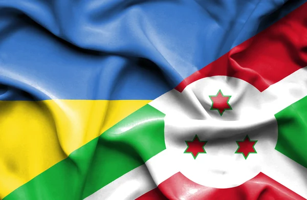 Drapeau du Burundi et de l'Ukraine — Photo