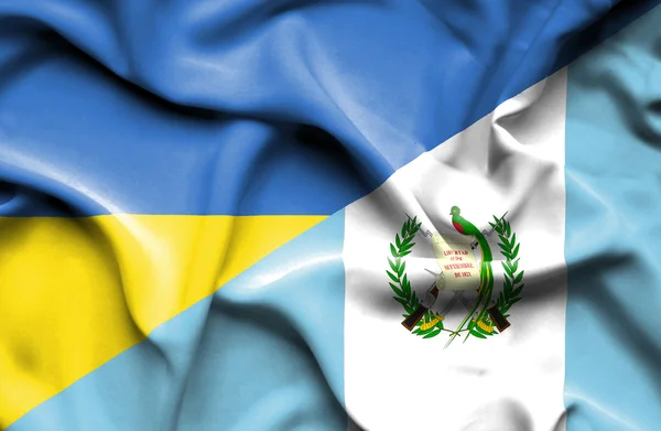 Drapeau du Guatemala et de l'Ukraine — Photo