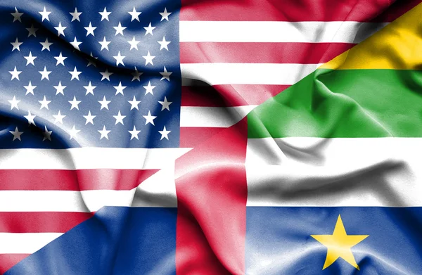 Флаг Центральноафриканской Республики и США — стоковое фото