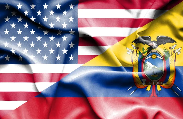 Флаг Эквадора и США — стоковое фото