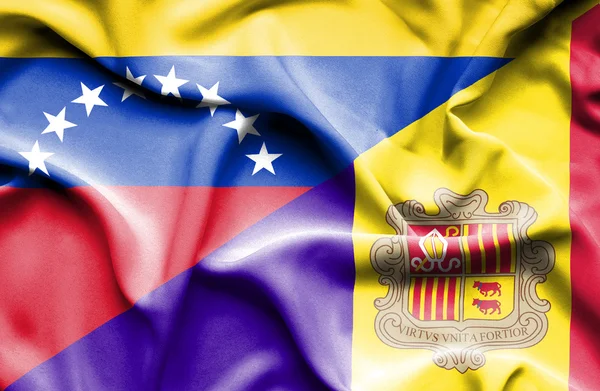 Drapeau de l'Andorre et du Venezuela — Photo