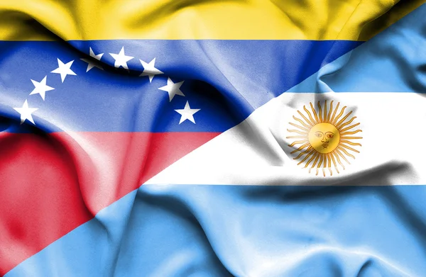 Waving flag of Argentina and Venezuela — Φωτογραφία Αρχείου