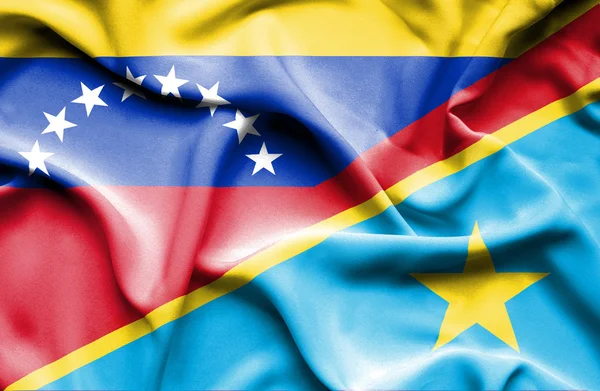 Drapeau de la République démocratique du Congo et du Venezuela — Photo