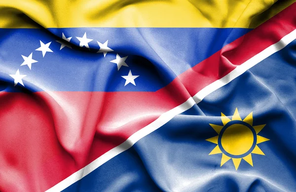 Namibia och venezuela viftande flagga — Stockfoto