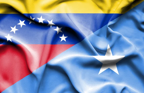 Somalia och venezuela viftande flagga — Stockfoto