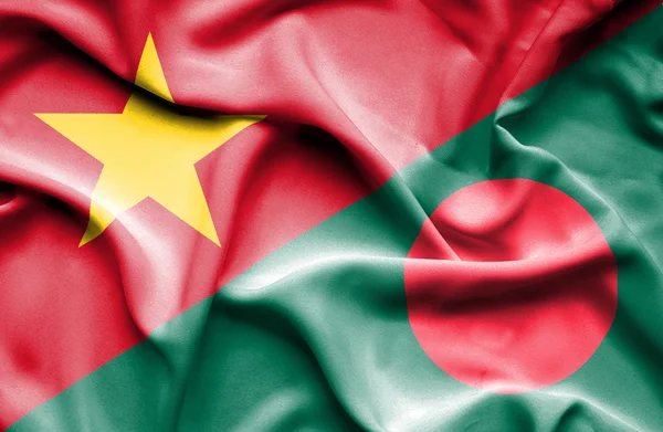 Waving flag of Bangladesh and Vietnam — Stock fotografie