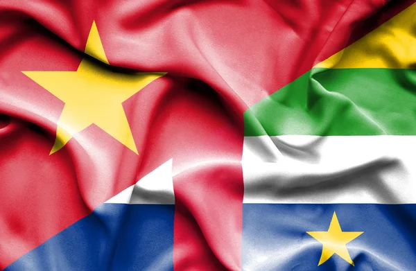 Bandera ondeante de República Centroafricana y Vietnam —  Fotos de Stock