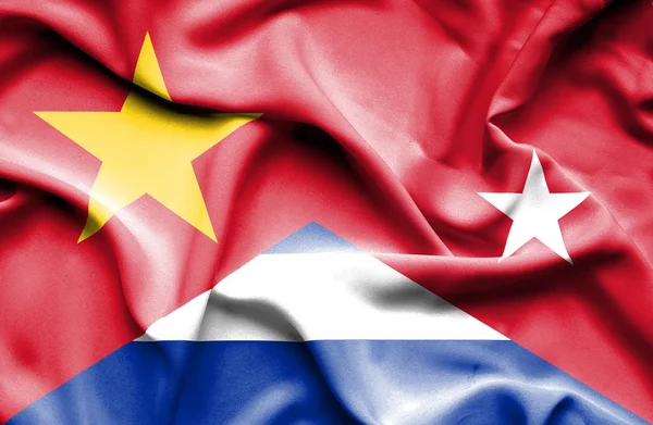 Drapeau de Cuba et du Vietnam — Photo